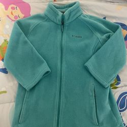 Kids Aqua Fleece Columbia Zip Up Jacket Size 18 Xl