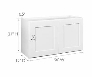 2 - White shaker wall cabinet 36” x 21”