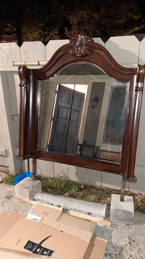 Large Carved Dressor Mirror