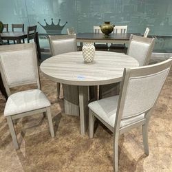 5PC Gray Dining Table Set