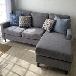 Gray Modern Reversible Sectional Sofa