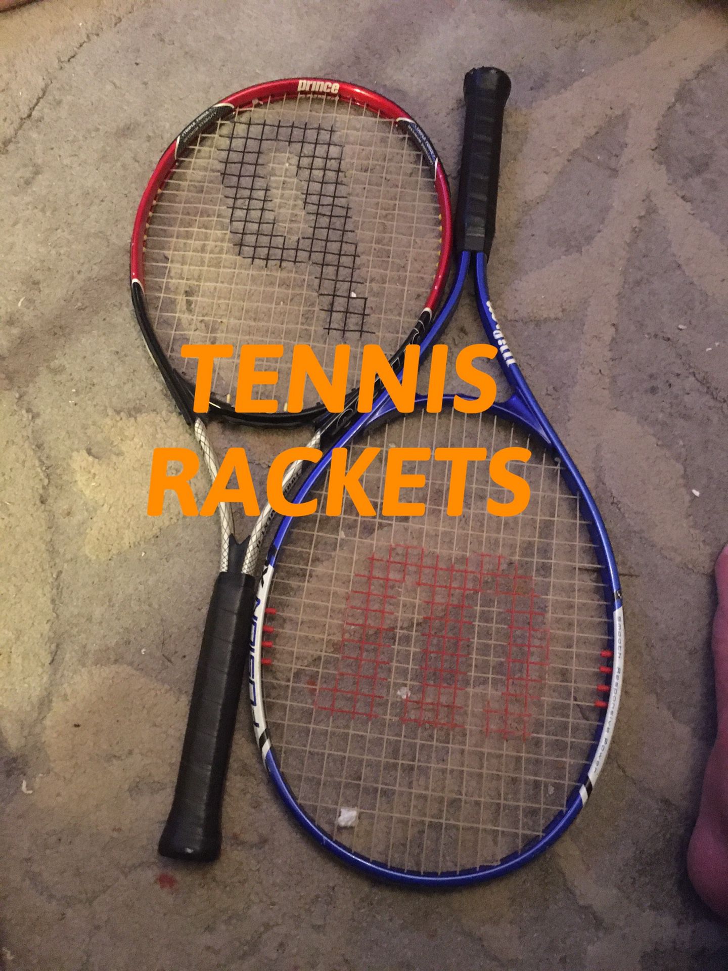 PAIR TENNIS RACKETS WILSON AND PRINCE
