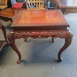 Antique Japanese Carved End Table