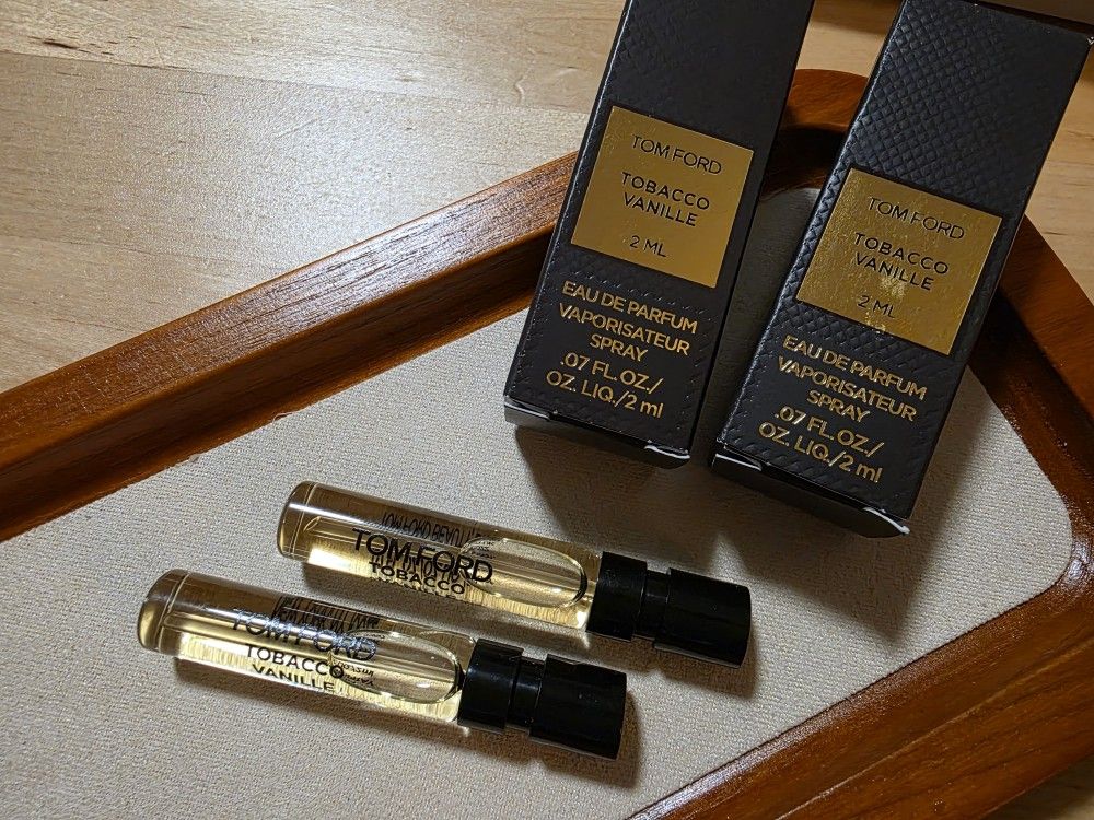 Two Tom Ford Tobacco Vanille Eau de Parfum EDP Sample Spray .07oz, 2ml New in Box