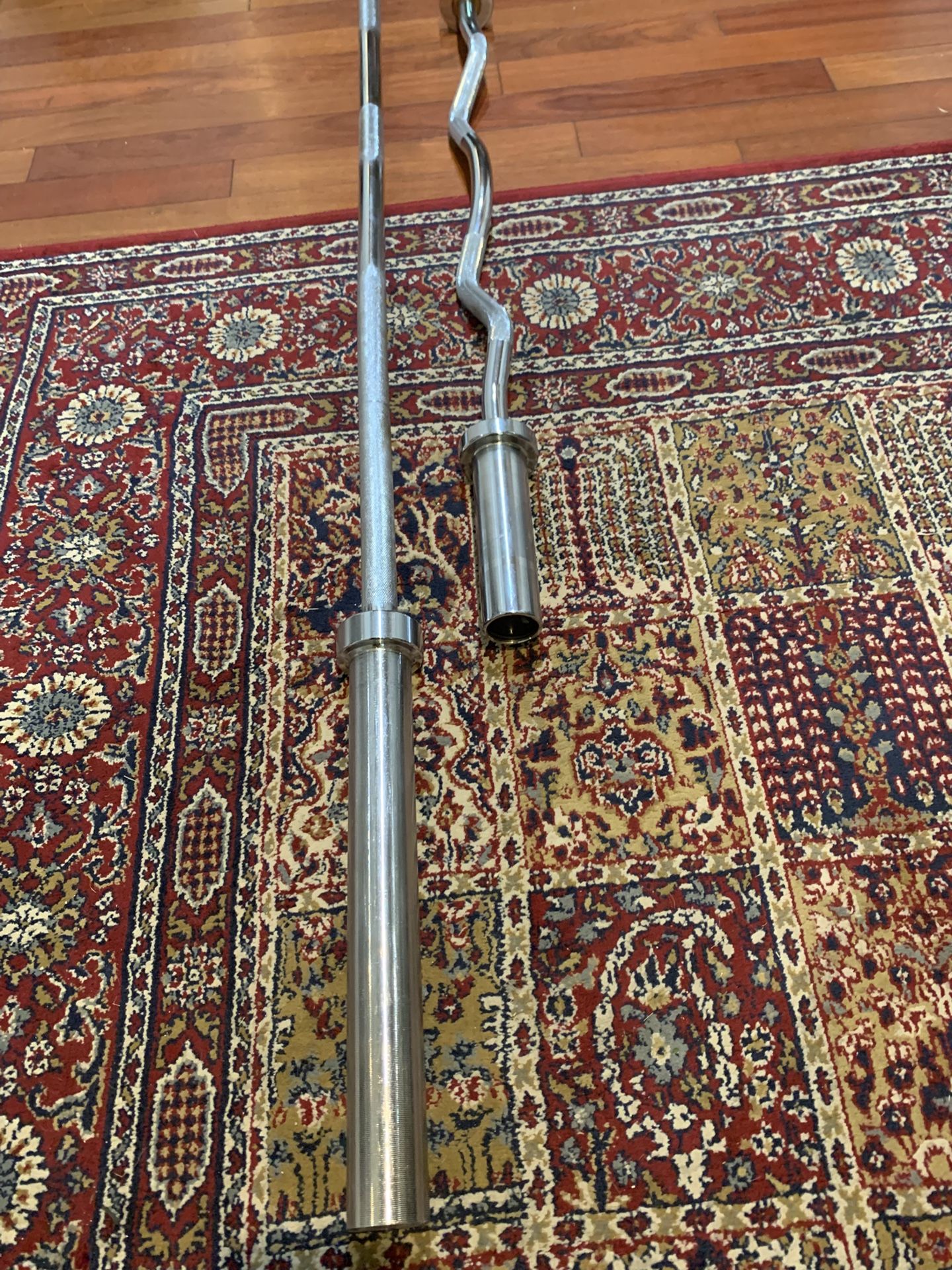 Like New Olympic Barbell And Olympic Curl Bar
