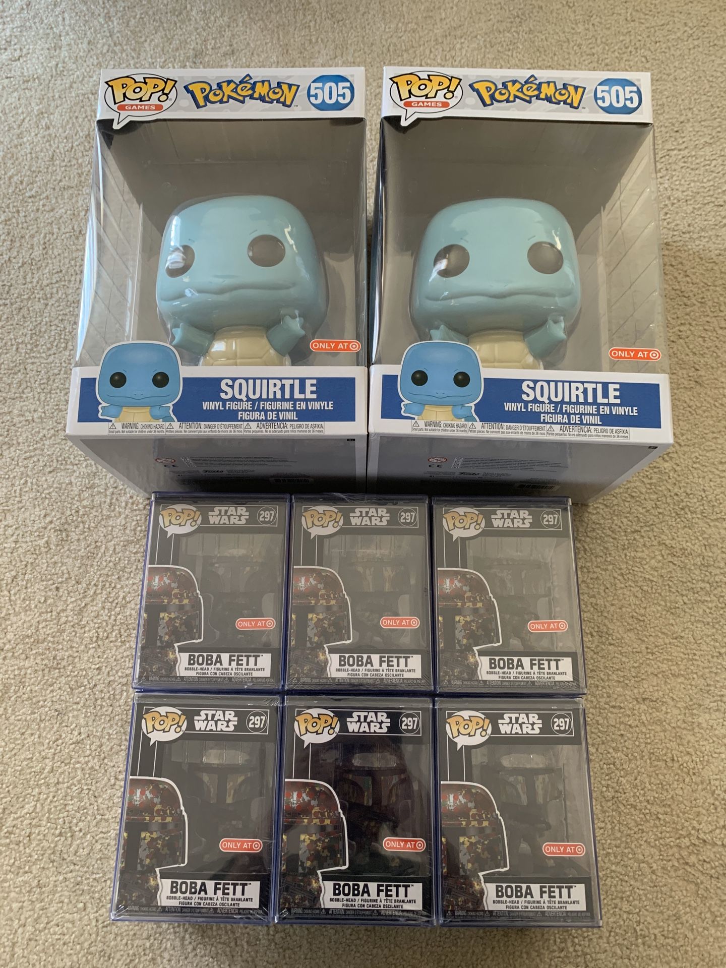 Huge funko pop lot! Boba fett and squirtle! Take everything pictured!