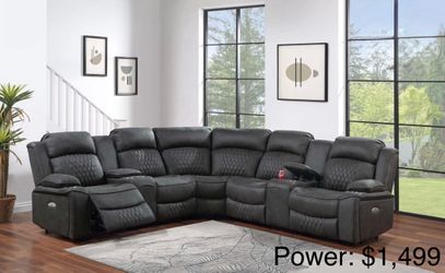 Power recliner sectional sofa