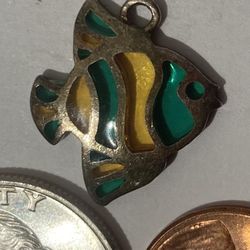 Vintage Sterling Silver Pendant Fish