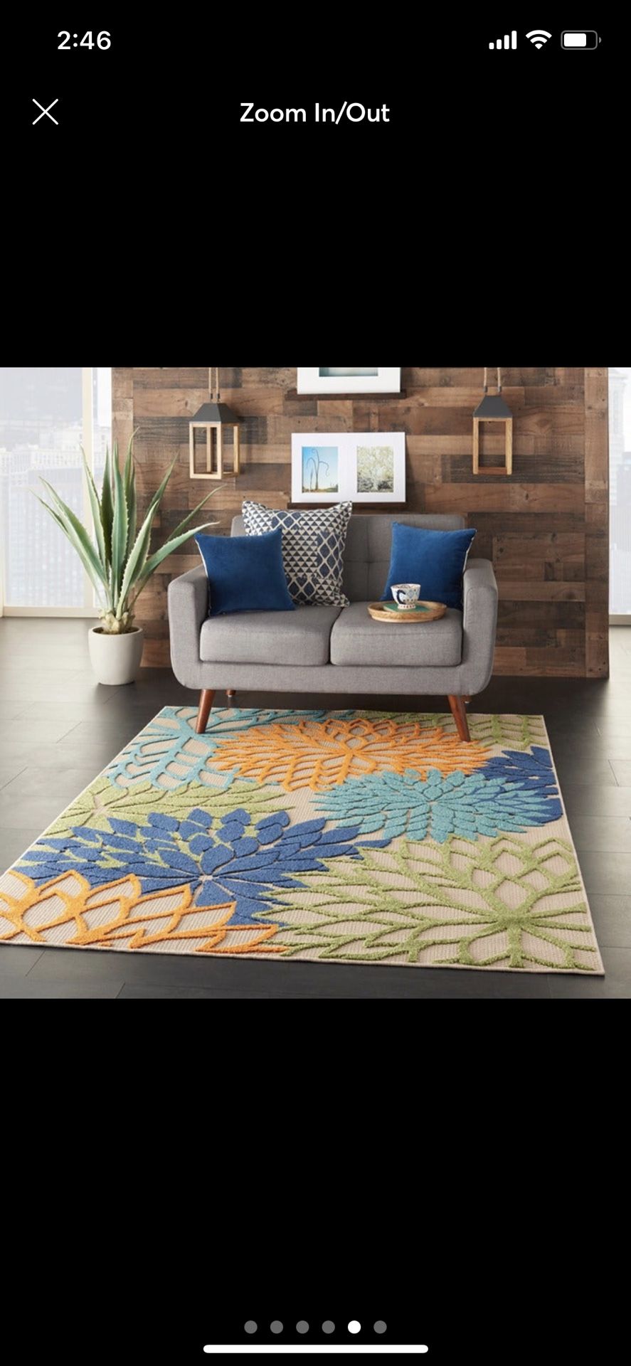 5'3"x7'5" Feet Nourison Aloha Floral Beige Multicolor Indoor / Outdoor Area Rug