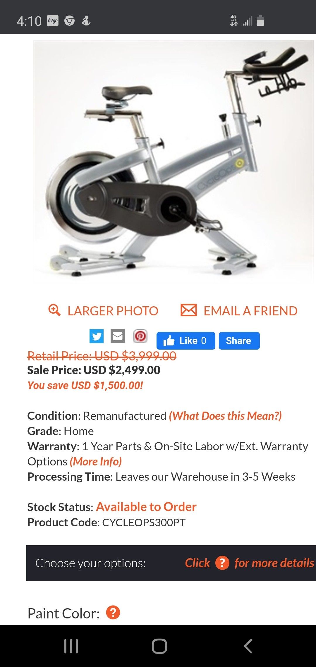 Top of the line like new workout bike