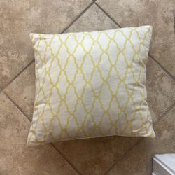 Yellow Printed Couch Pillows 