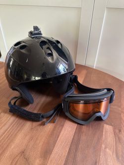 Ski helmet and goggles