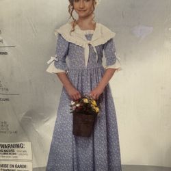 New medium kids girls prairie colonial dress bonnet renaissance costume