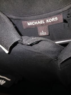 Large Used Once Black Micheal Kors Designer Polo Tee Shirt
