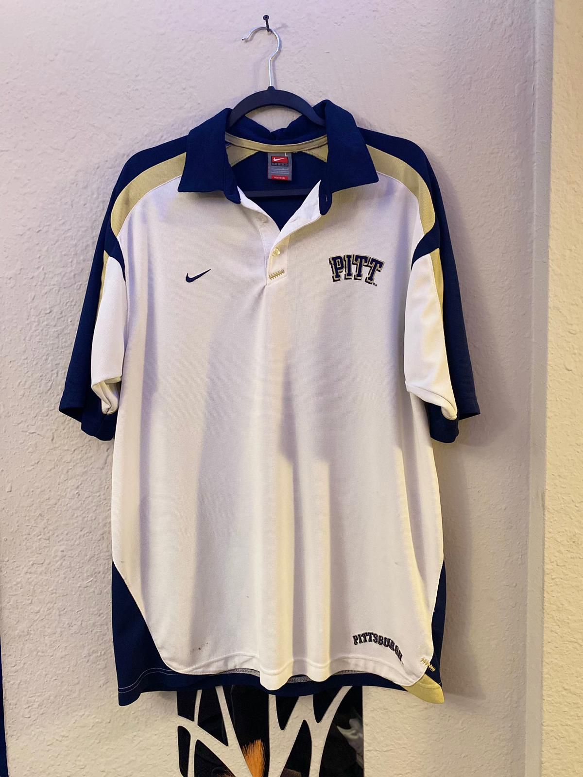 Vintage 90s Nike Pitt Panthers Golf Polo Dri Fit Adult Large NCAA Pittsburgh College Swoosh
