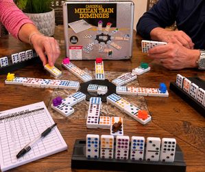 Cardinal Mexican Train Dominoes Set – Complete Game in Aluminum Carry Case!