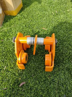 2T/4400LBS Dual Wheels Push Beam Trolley 3.5"-8" Adjustable Width Manual Trolley