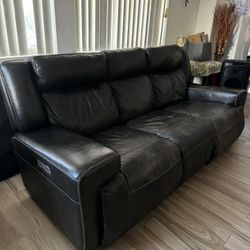 Seat Of Two Leather Sofa, Love Seat. Electric