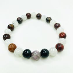 Jasper Moonstone Obsidian Tourmaline Bracelet 