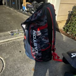 easton baseball bag and boombah helmet 