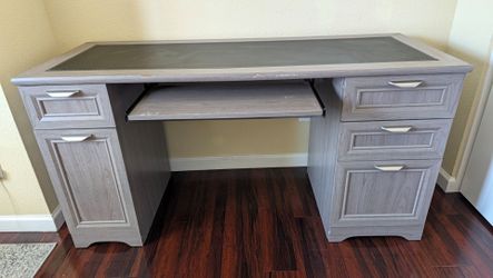 Sturdy Executive Computer Desk with Drawers & Keyboard Tray – 58"