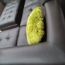 *Weekend Special*---Ibiza Modern Gray Leather Sectional Sofa W/Ottoman---Now $699---Delivery And Financing🙌