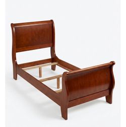 Mohagany Twin XL Wooden frame sleigh bed, Imported Solid wood