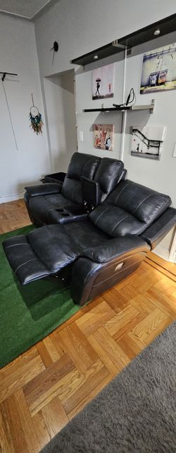Leather Power Recliner Sofa 