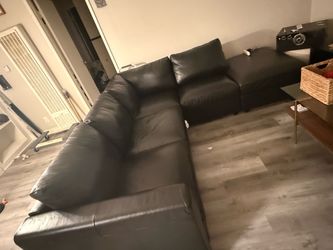 Leather couch from IKEA