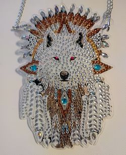 Wolf diamond art sun catcher