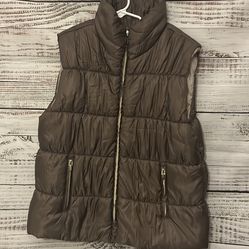 Girls brown puffer vest size 16