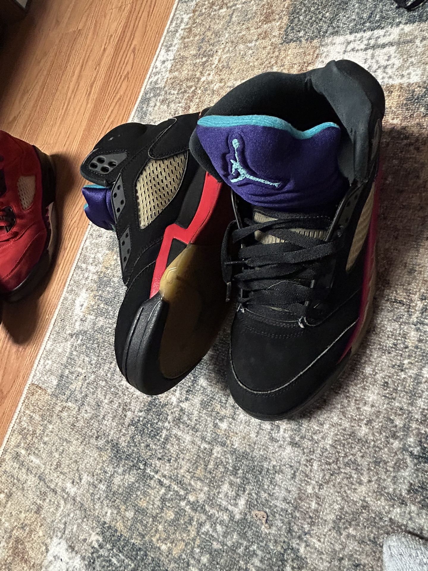 2020 Jordan Retro Top 3 Fire Red Metallic Grape Men Size 10