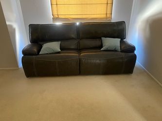 Dark grey  Leather Reclining Sofa