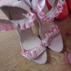 Beautiful Barbie Pink Ankle Strap Heels