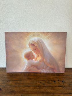 Virgin Mary and Baby Jesus Canvas Wall Art
