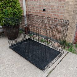 Large folding Metal Dog Cage With Tray And 2 Doors
