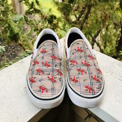 Vans Classic Floral Plaid Slip-Ons Women’s Size 7