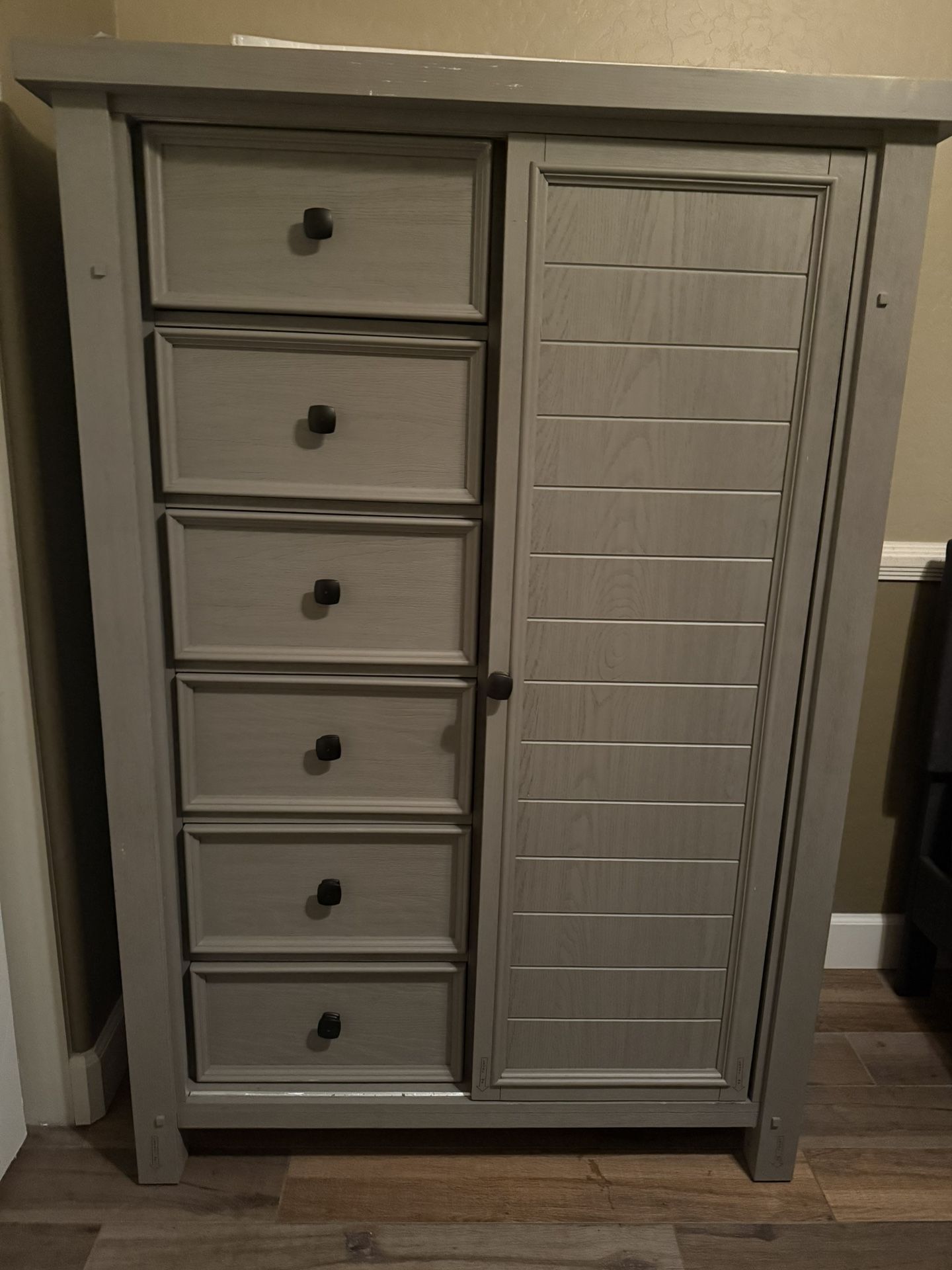 Armoire Dresser Gray sturdy sliding door