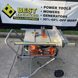 Ridgid 10” Table Saw With Rolling Stand