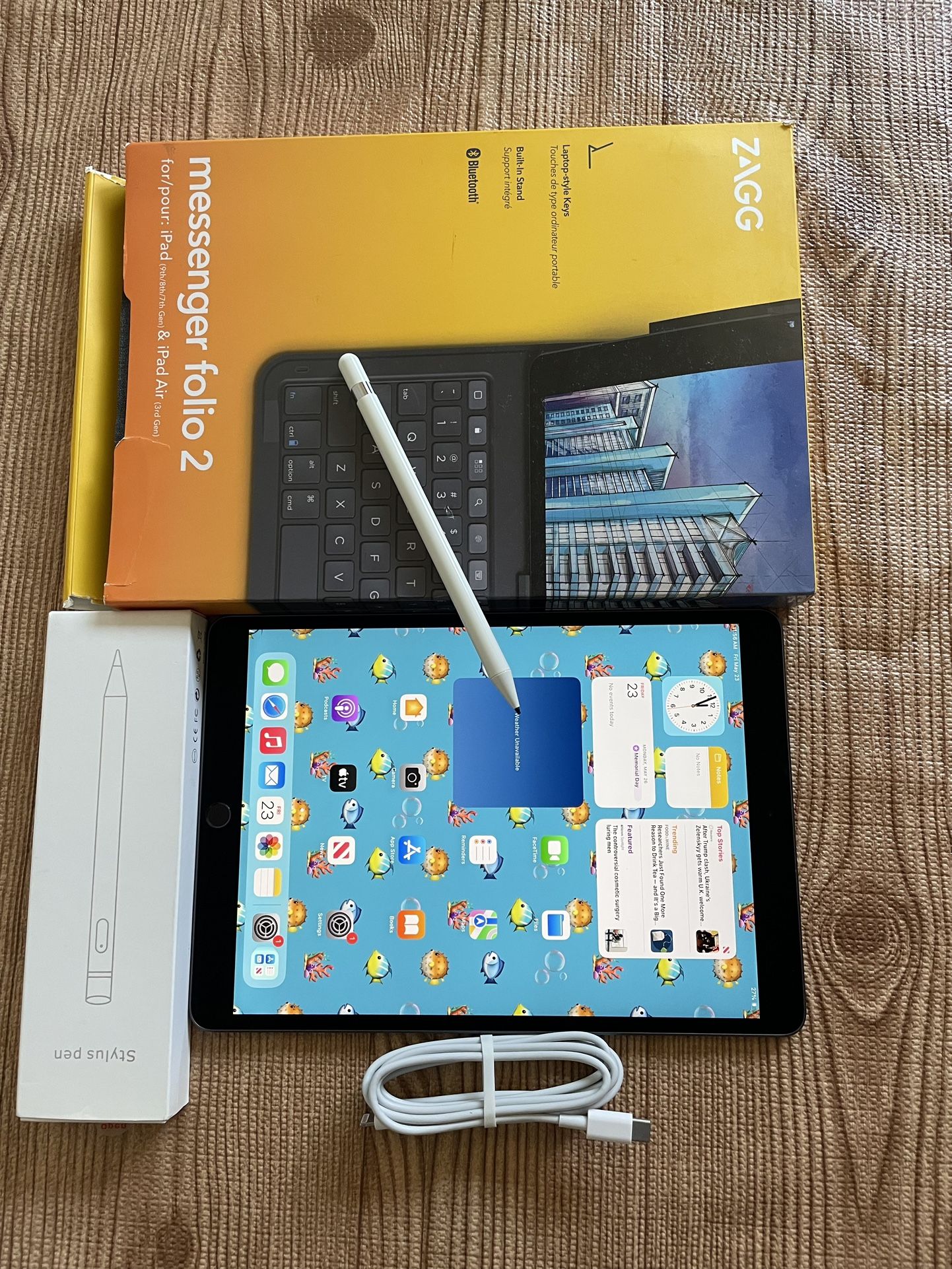 Apple iPad Air 3rd Generation (10.5” screen) 64GB With zagg Keyboard and Pencil 