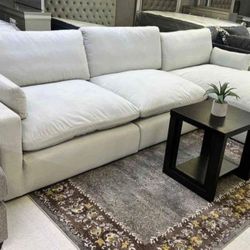 ❗Plush Cream Velvet Sectional Sofa Chaise Modular ❗
