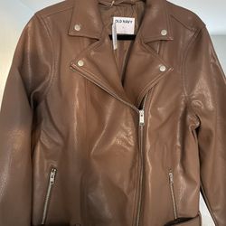 New Brown Faux Leather Jacket XL
