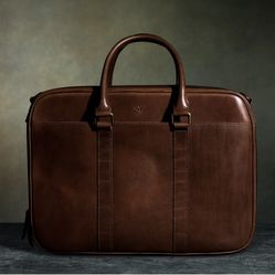 Satchel & Page BROWN LEATHER EXECUTIVE BRIEFCASE