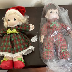 New Vintage Precious Moments Vintage Dolls Jingles and Noel Doll 18”