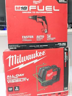 Milwaukee RECHARGEABLE Laser Level + FUEL Drywall Screwgun 