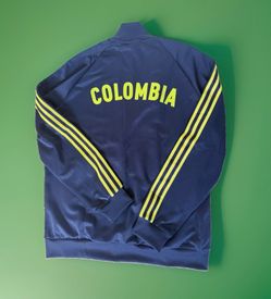 Adidas Colombia Originals Track Jacket Men’s Large Navy Lime Green JZ9088 NWT