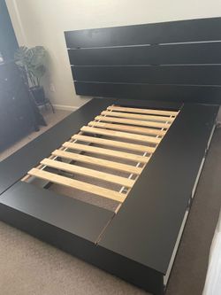 Queen bed frame + headboard + storage