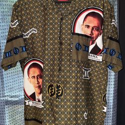 Supreme Obama Rayon Button Up Olive XL