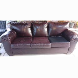 Leather Sofa/hide A Bed