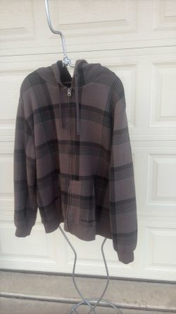 O’Neil Men’s Plaid Sherpa Lined Full Zip Hoodie Size XL